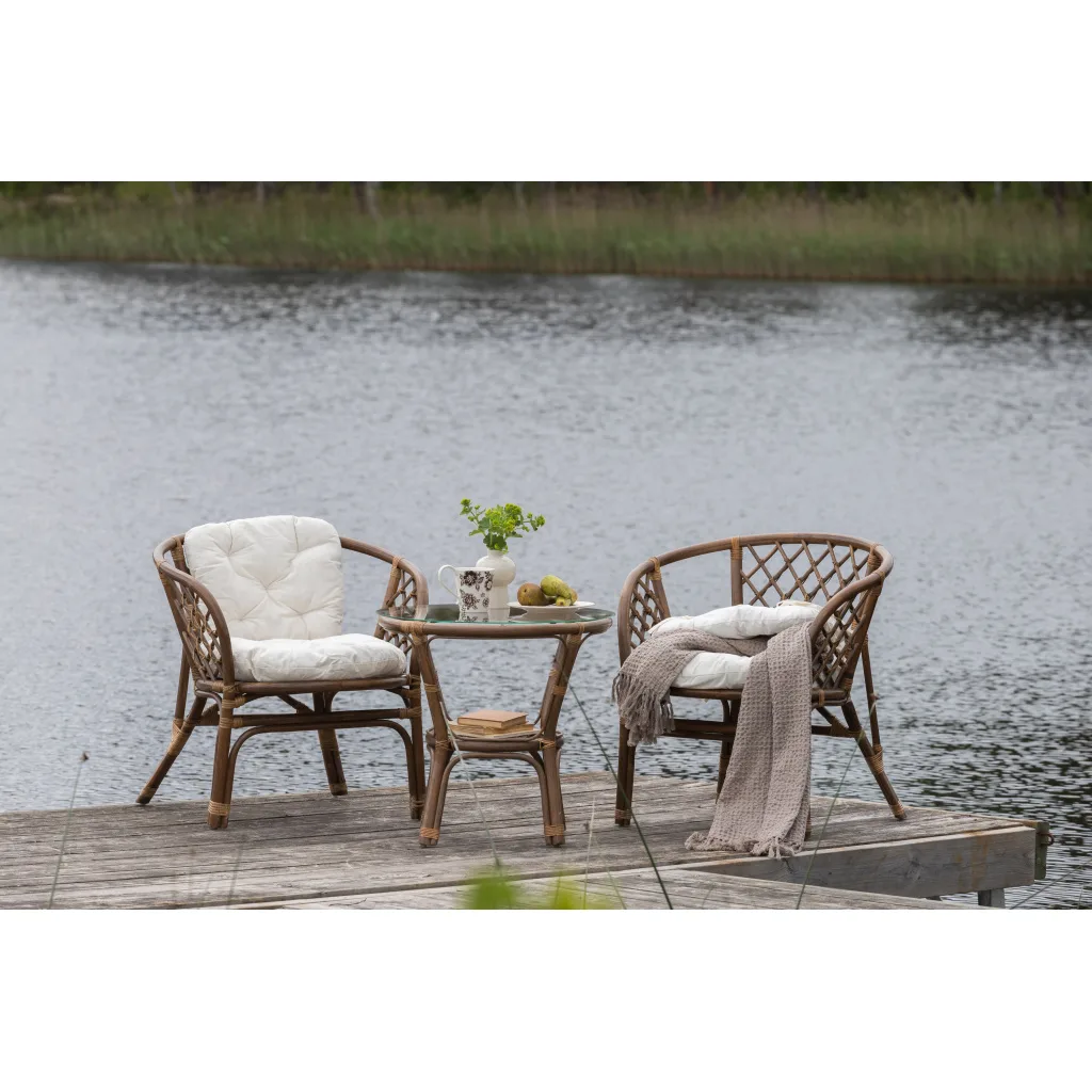 Wera Café set (2+1) Rattan / Offwhite Cushion - Ersätter 1573-6011
