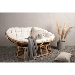 Mamasan Rattan Love Seat Natur - Double - Offwhite cushion - Ersätter 2107-101