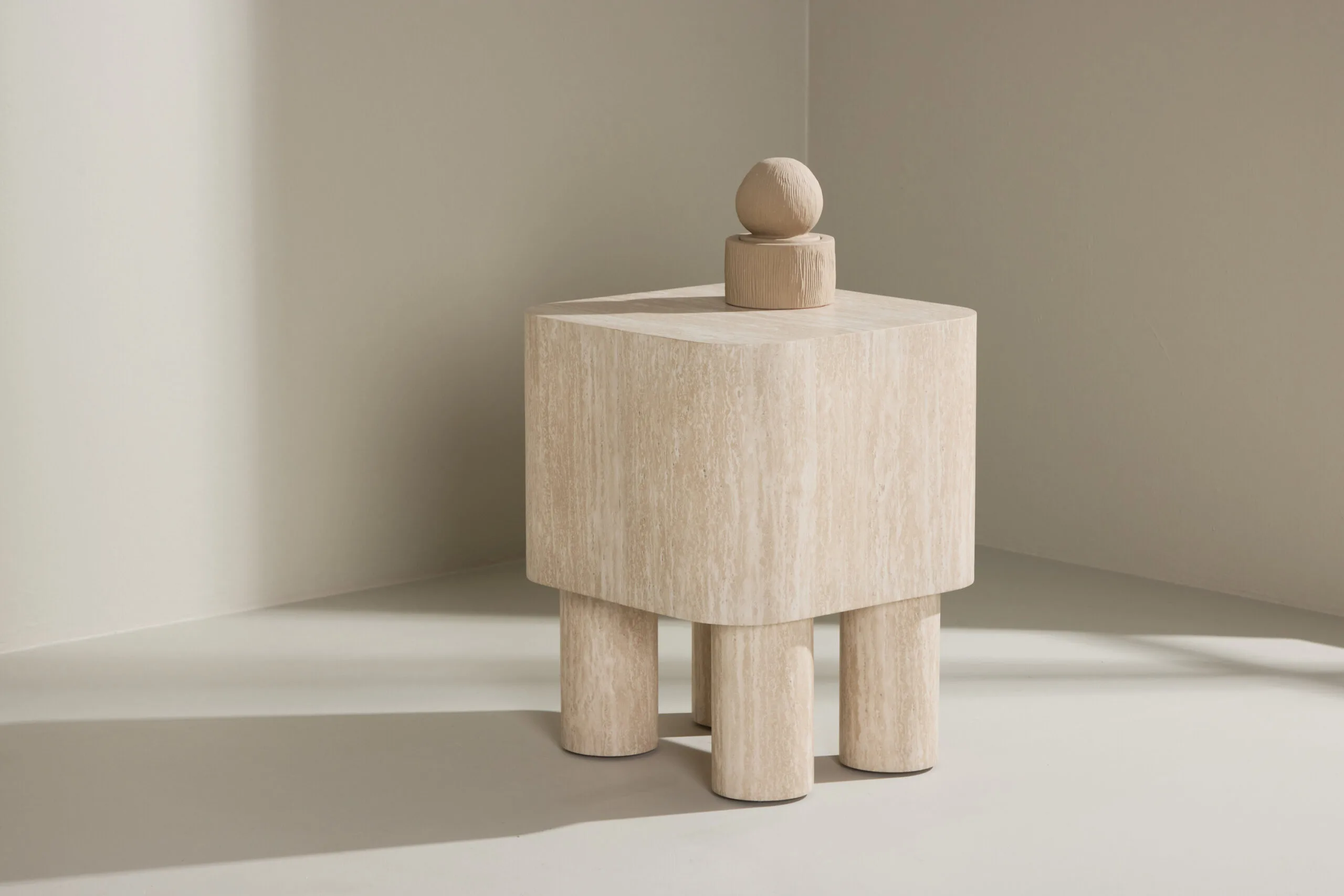 Klirou Side Table 40x40x50 - Beige /