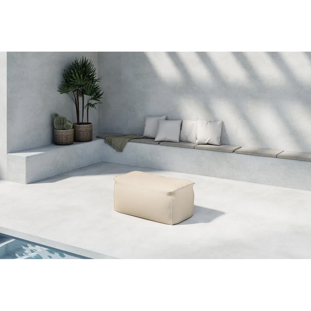 Redang Ottoman Fabric - Beige / 75*40*33
