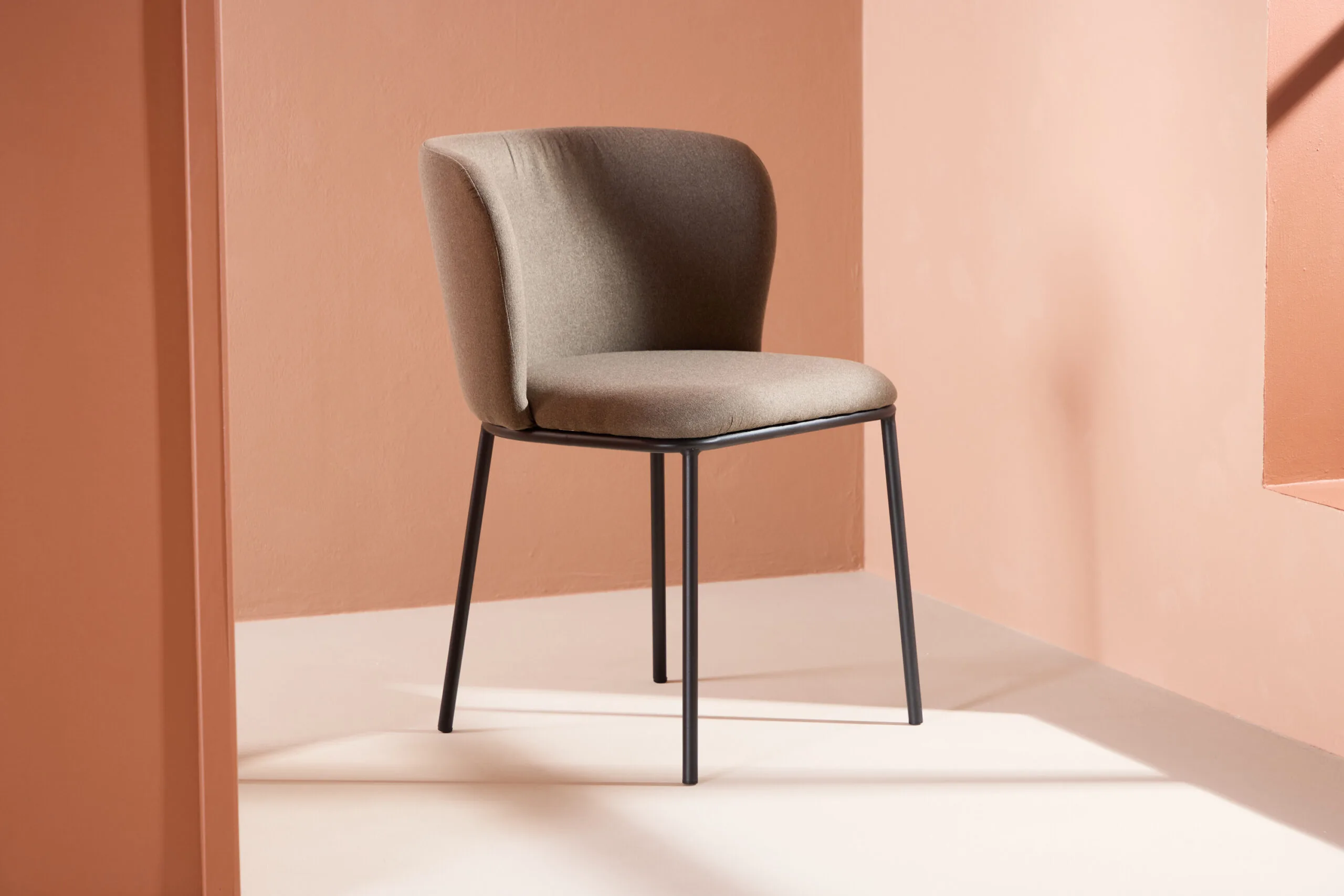 Edina Dining Chair 2-pack - Svart/ Brun Linen