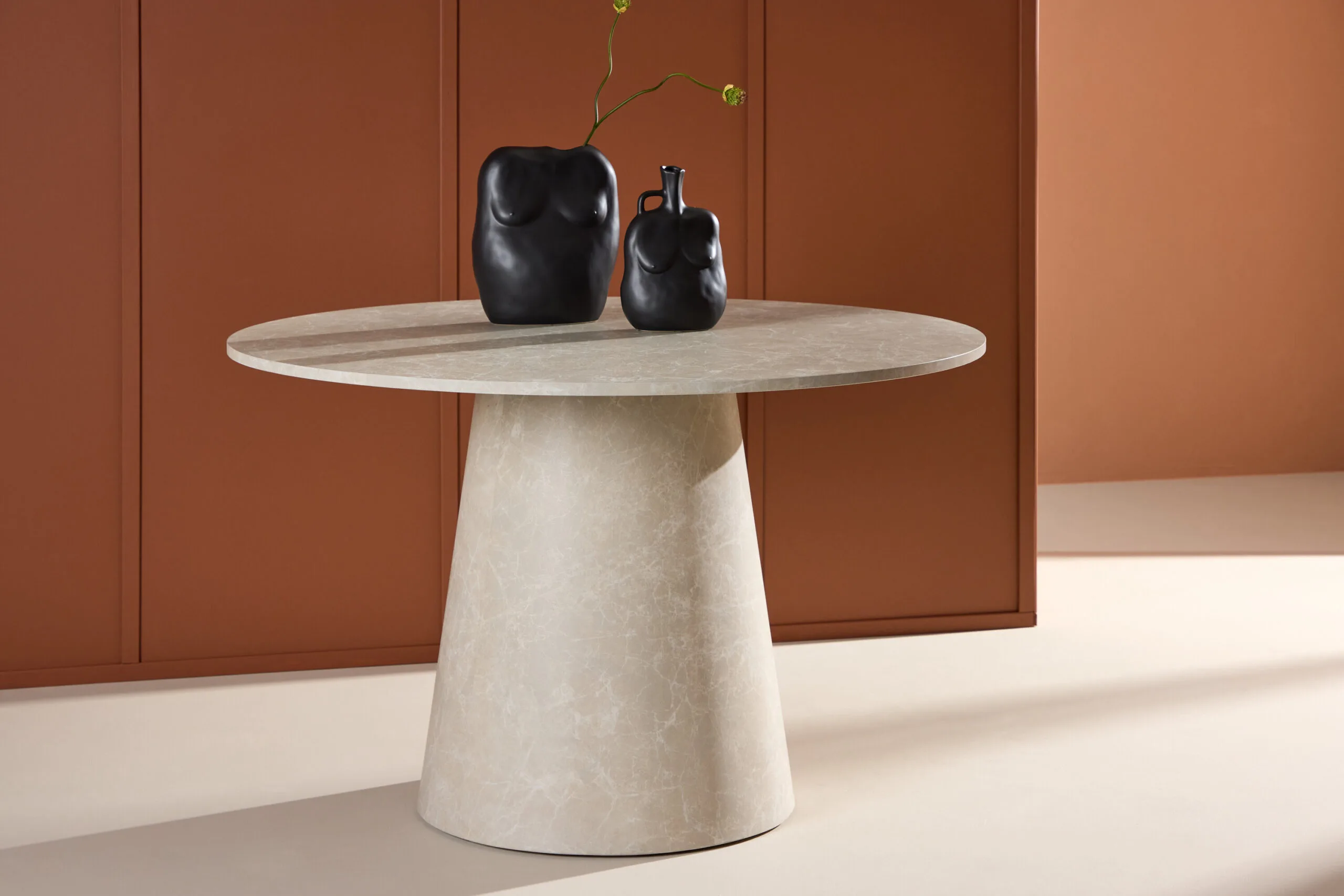 Lanzo Dining Table ø120 - Beige Marblelook /