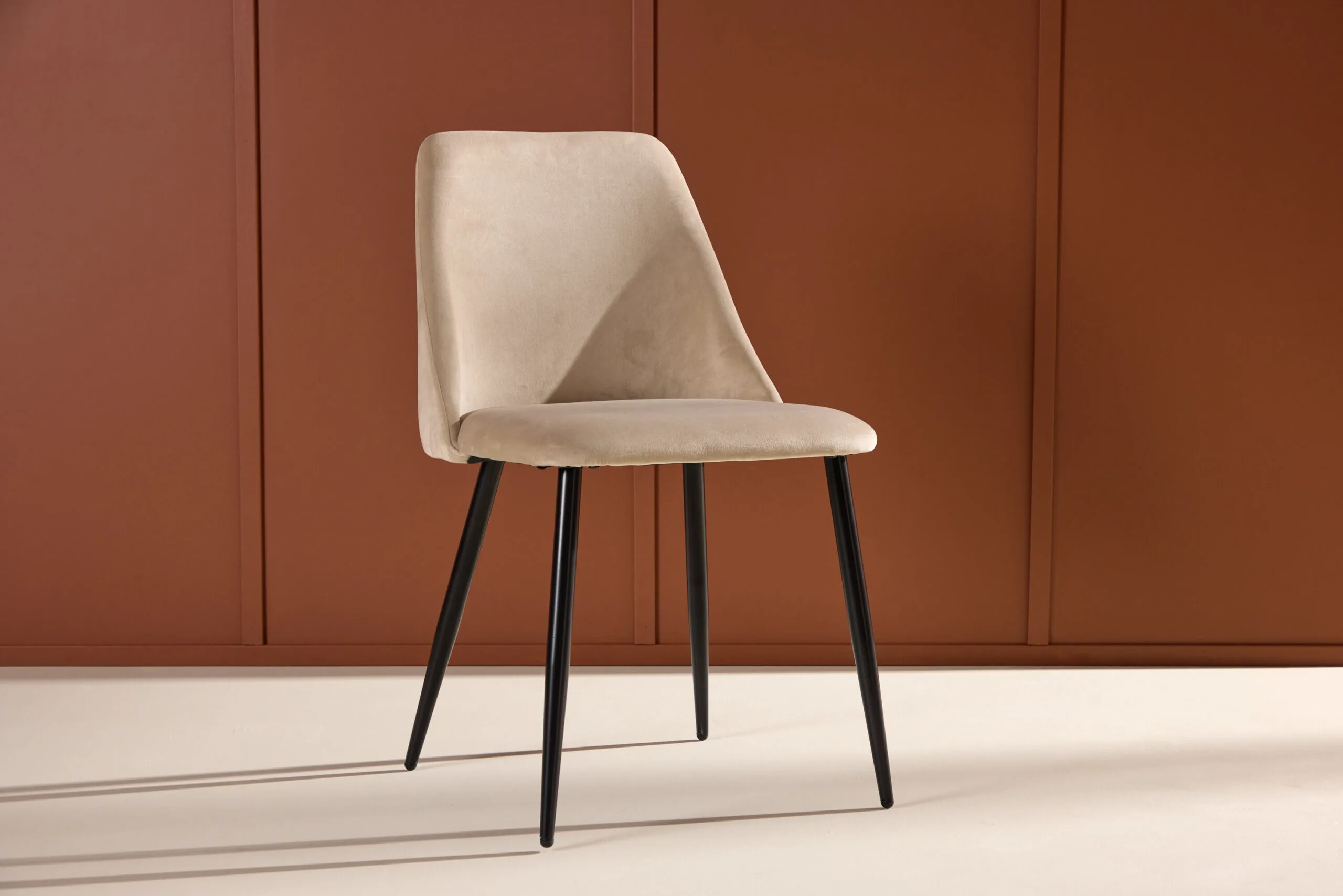 Night Dining Chair - Svart/ Beige Velvet