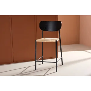 Polly Bar Chair Backrest - Svart/ Natur Rope