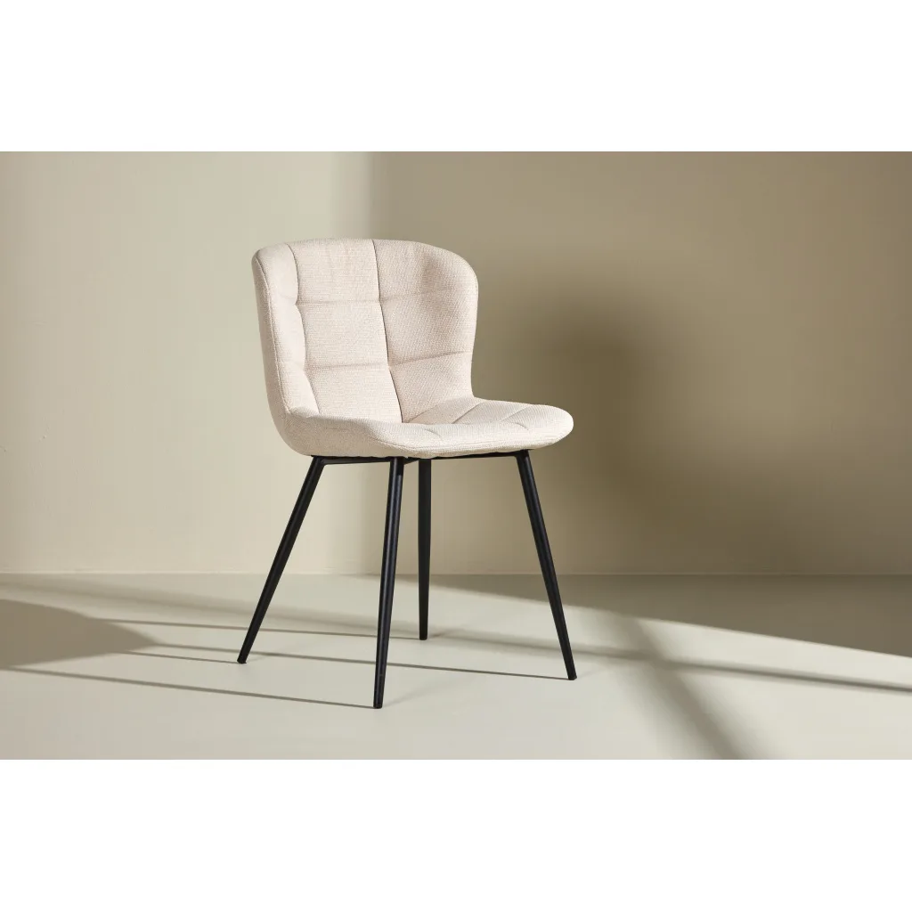 Lily Dining Chair - Svart/ Beige