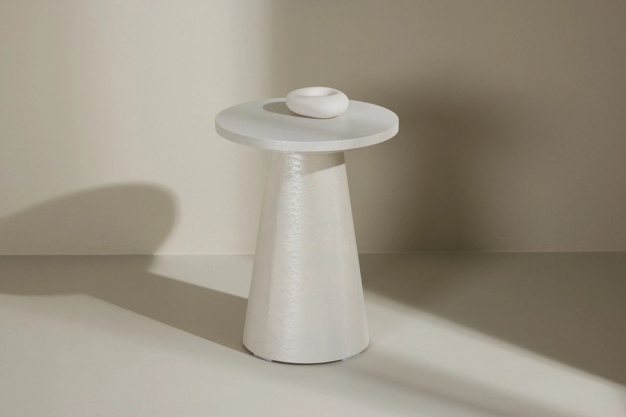 Lanzo Side Table φ35x45 cm - Glossy Vit