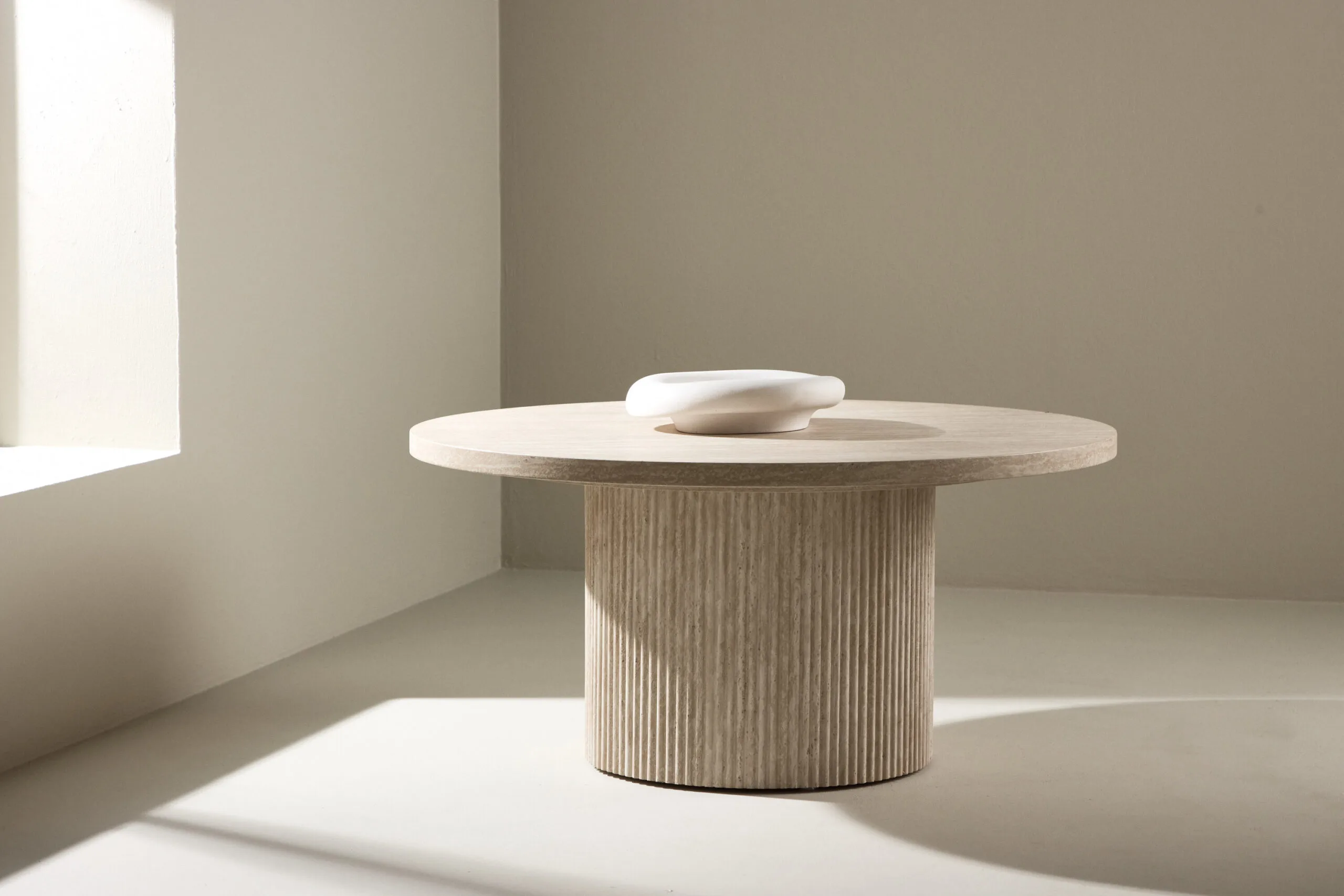 Härön Sofa Table ø80x38 cm - Travertinelook