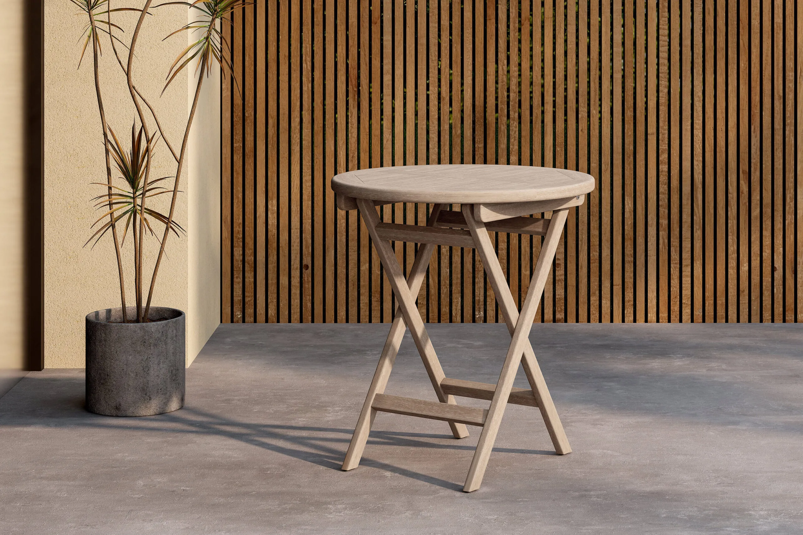 Kenya Cafe Table Ø70 -Vitwash