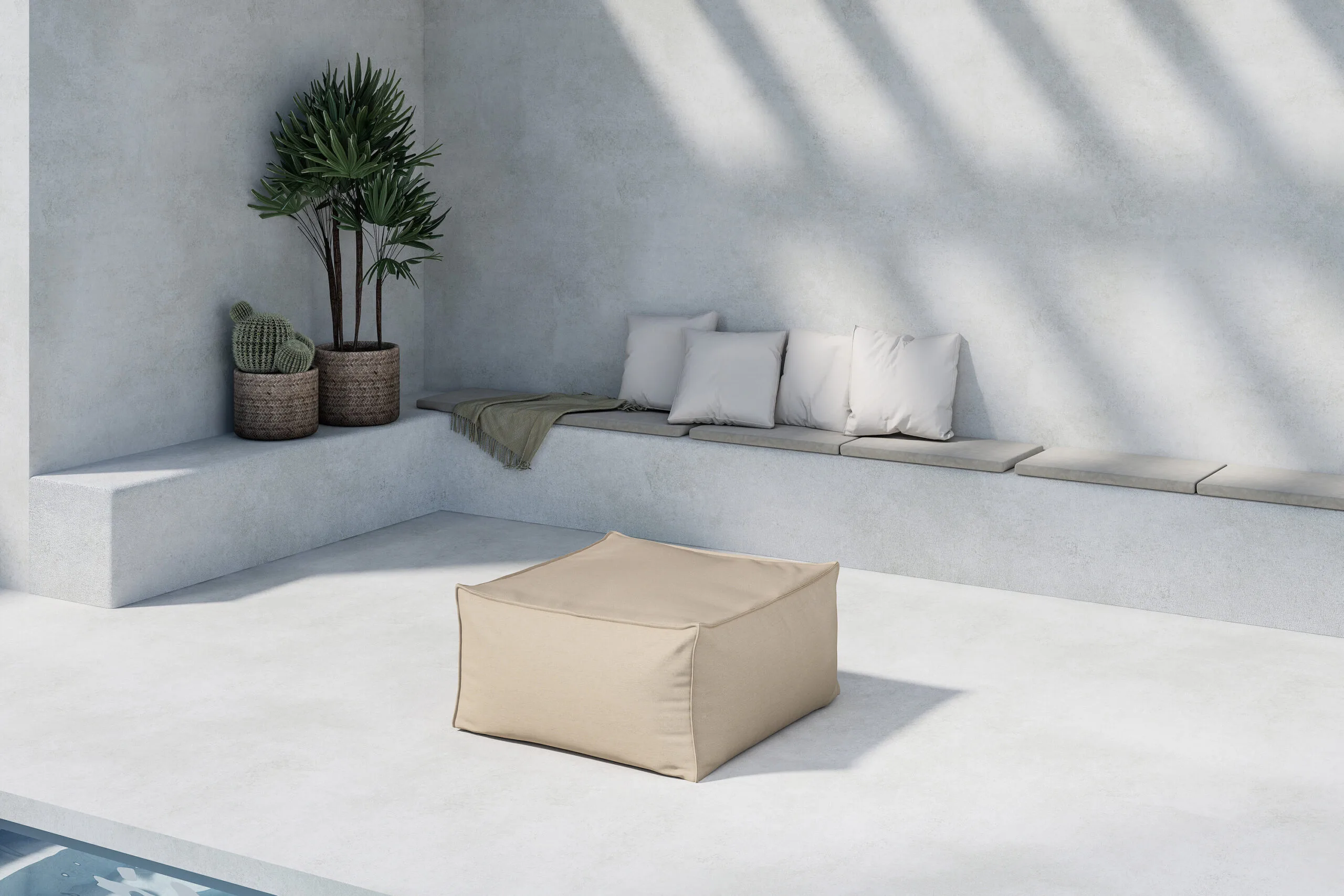 Rambo Lounge Sofa Ottoman - Beige /