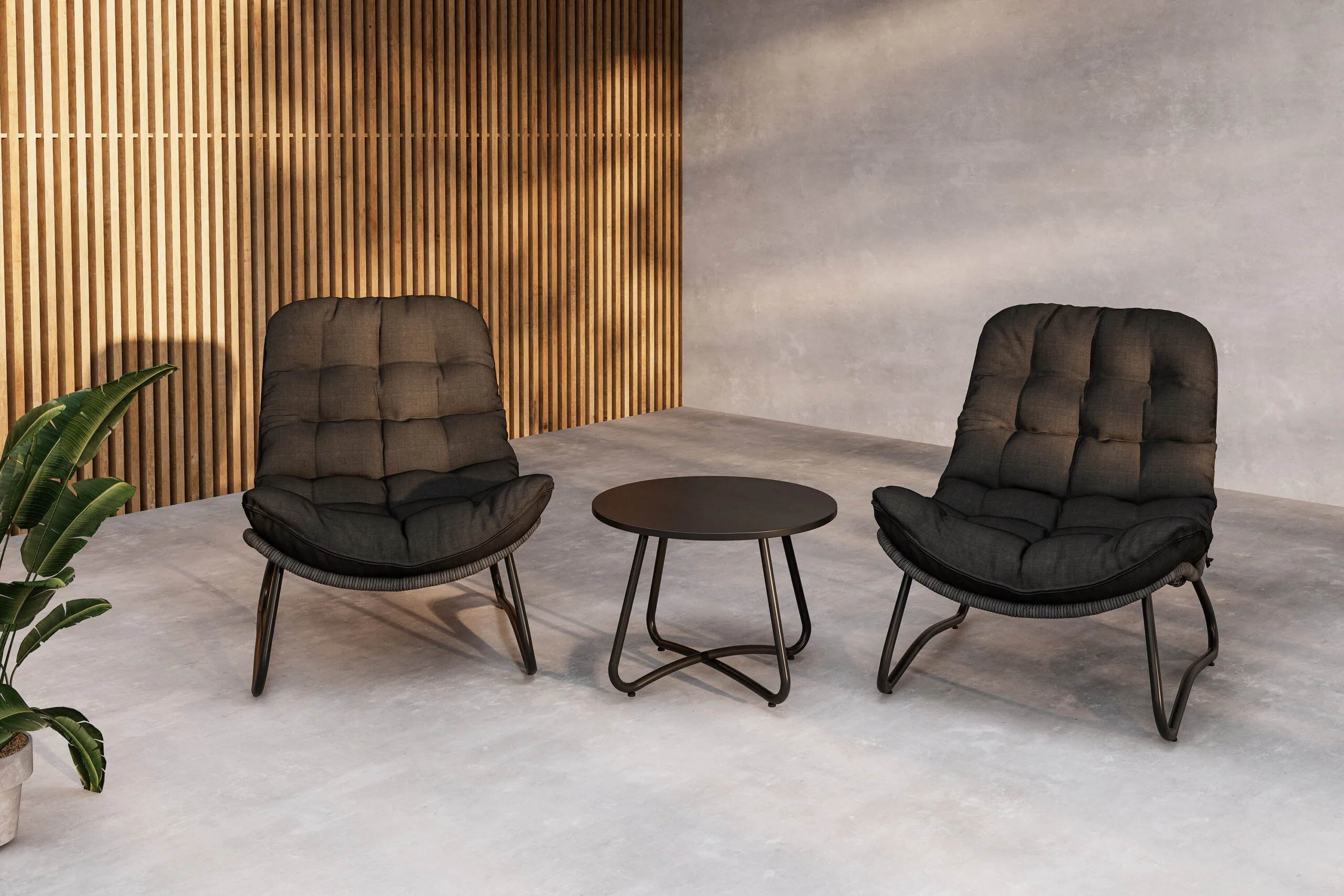 Cala Lounge Set - Grå / Svart