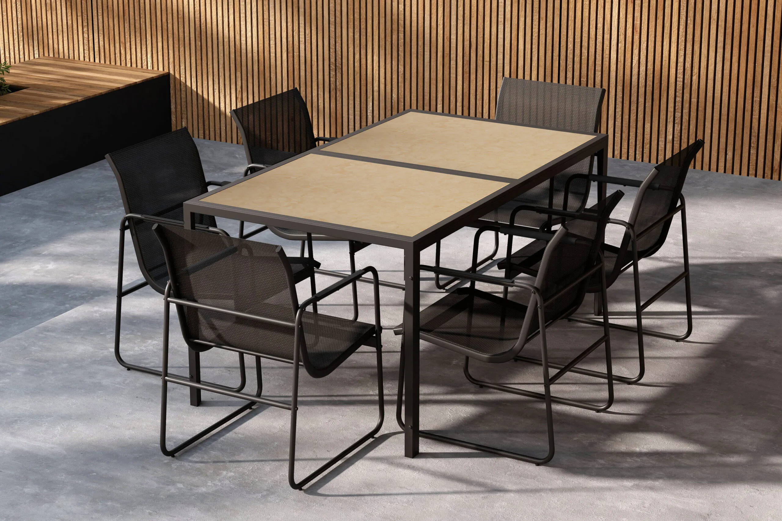 Lampedusa Dining Set - Svart/ Brun