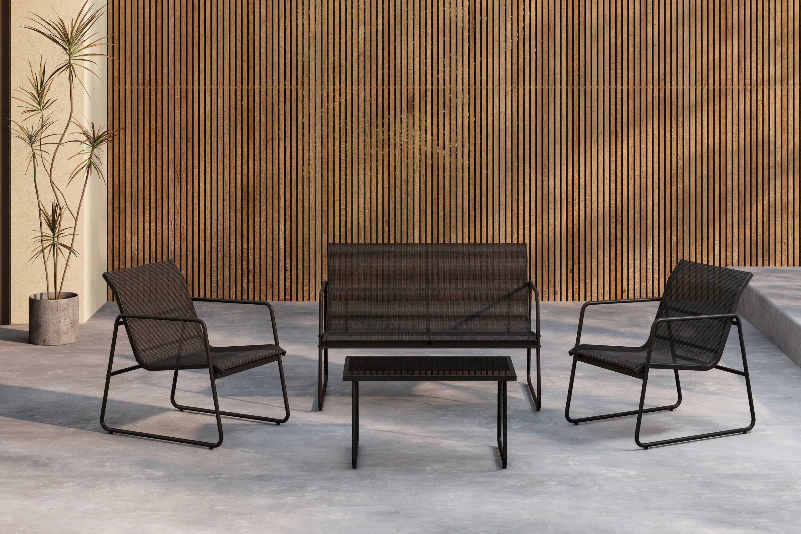 Scopello Sofa Set - Svart/ Svart