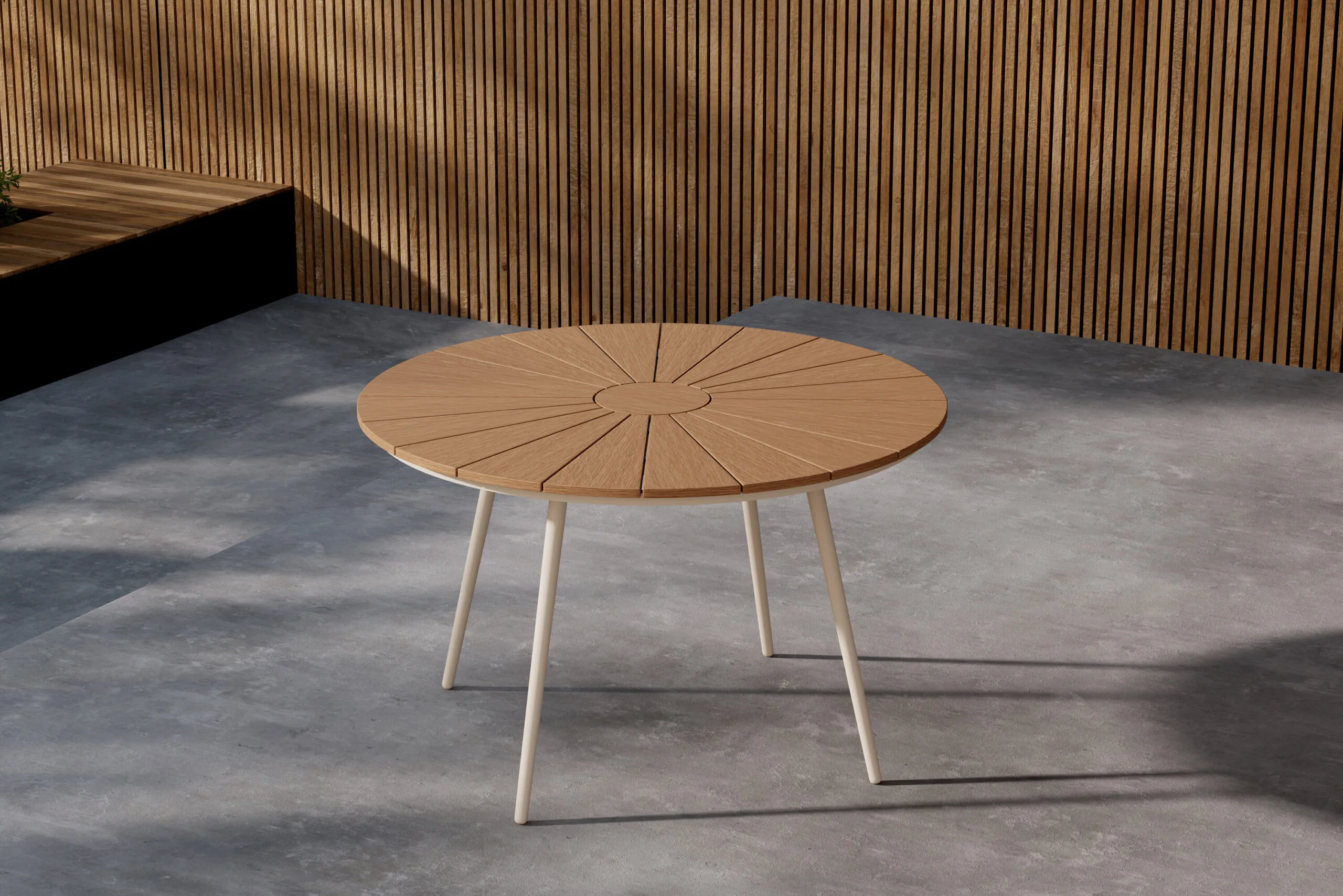 San Vito Dining Table Ø120 - Beige / Wood