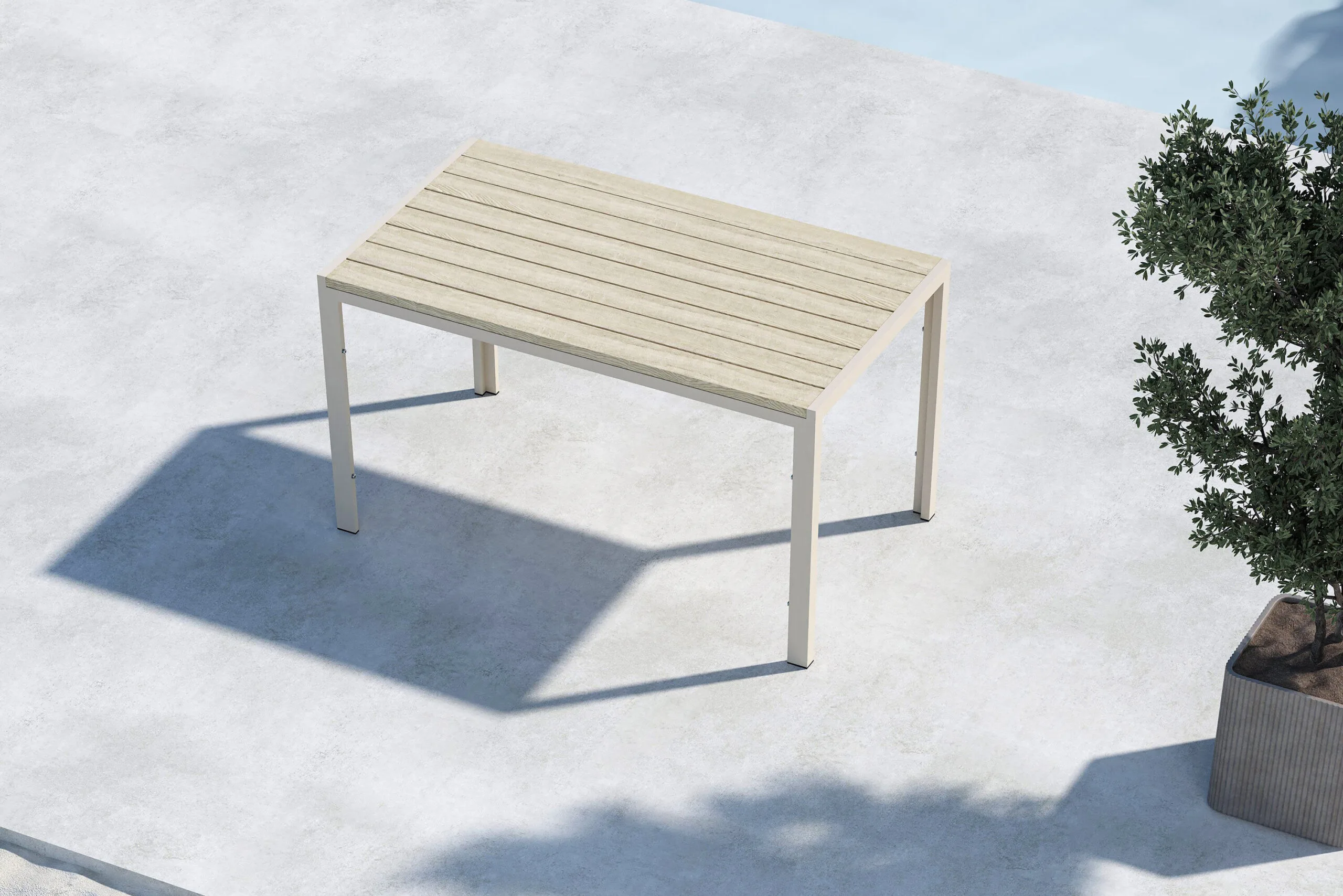 Mirko Dining Table 140x80x74 - Beige / Beige