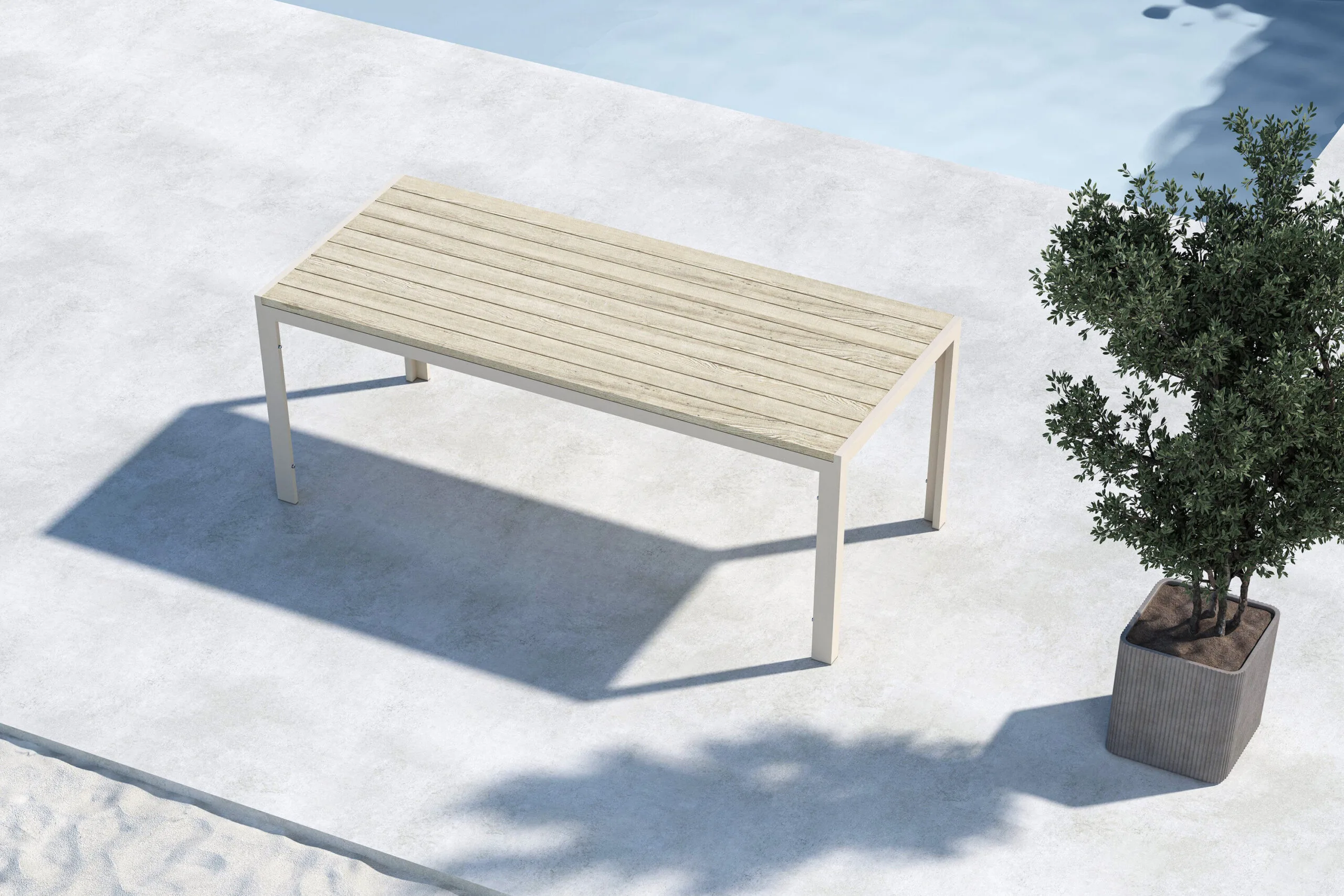 Mirko Dining Table 205x90x74 - Beige / Beige