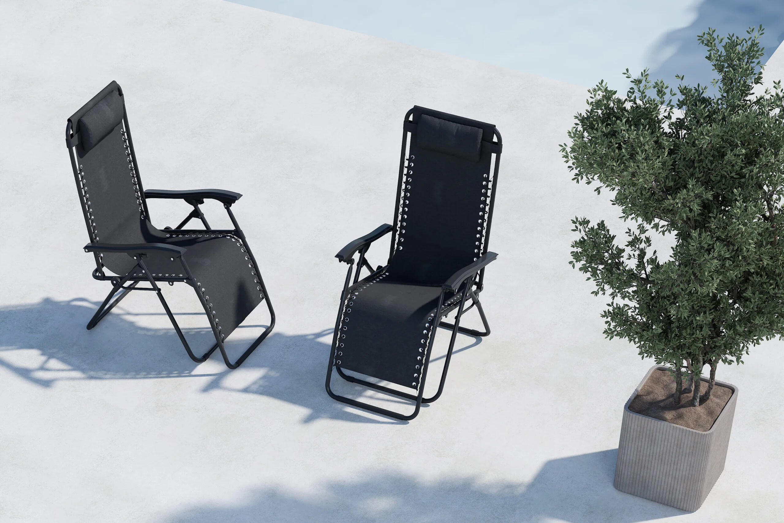 Vulcano Sun Lounge  - Svart/ Svart