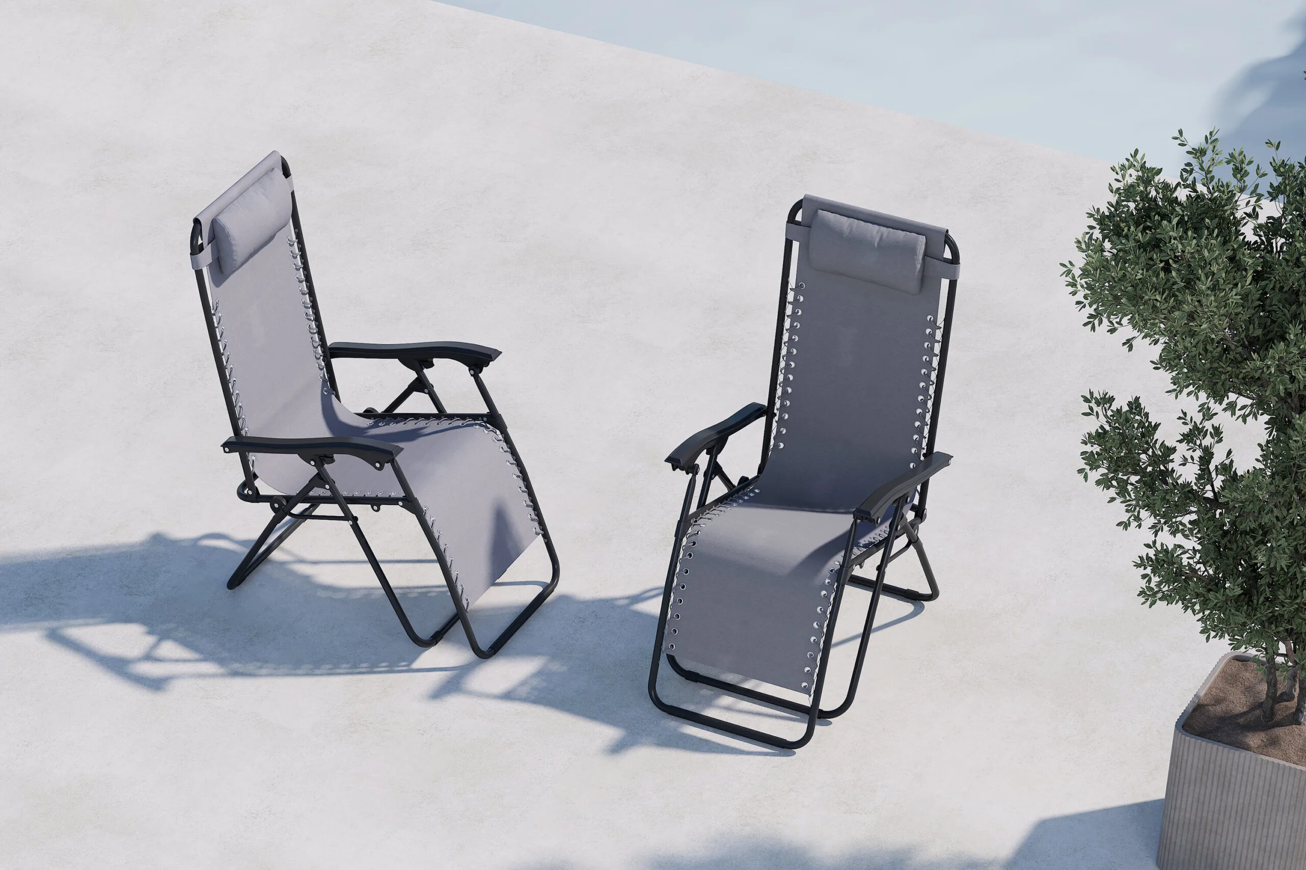 Vulcano Sun Lounge  - Grå / Svart