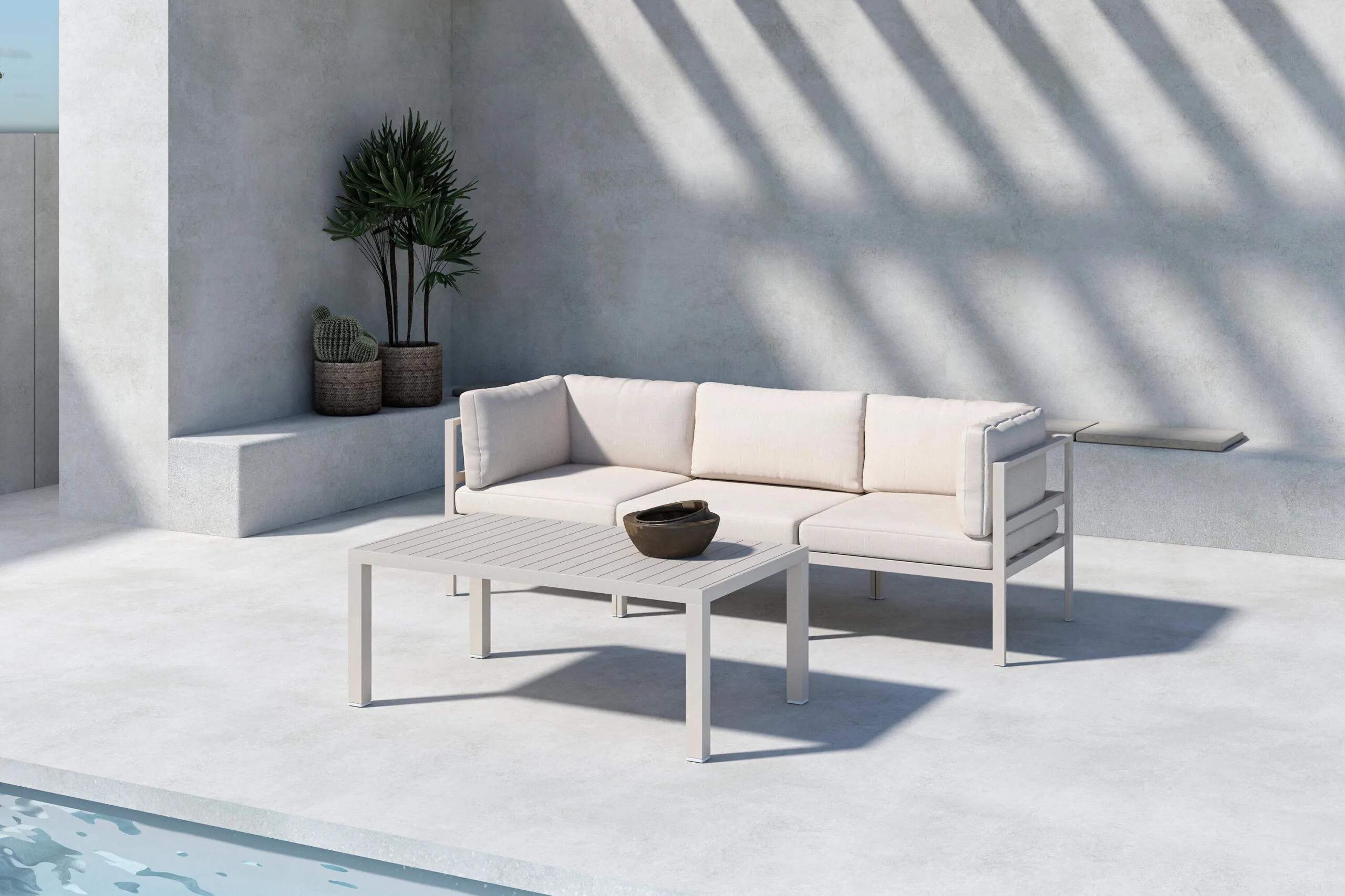 Copacabana Sofa Module 2 + 1 with table - Beige / Beige