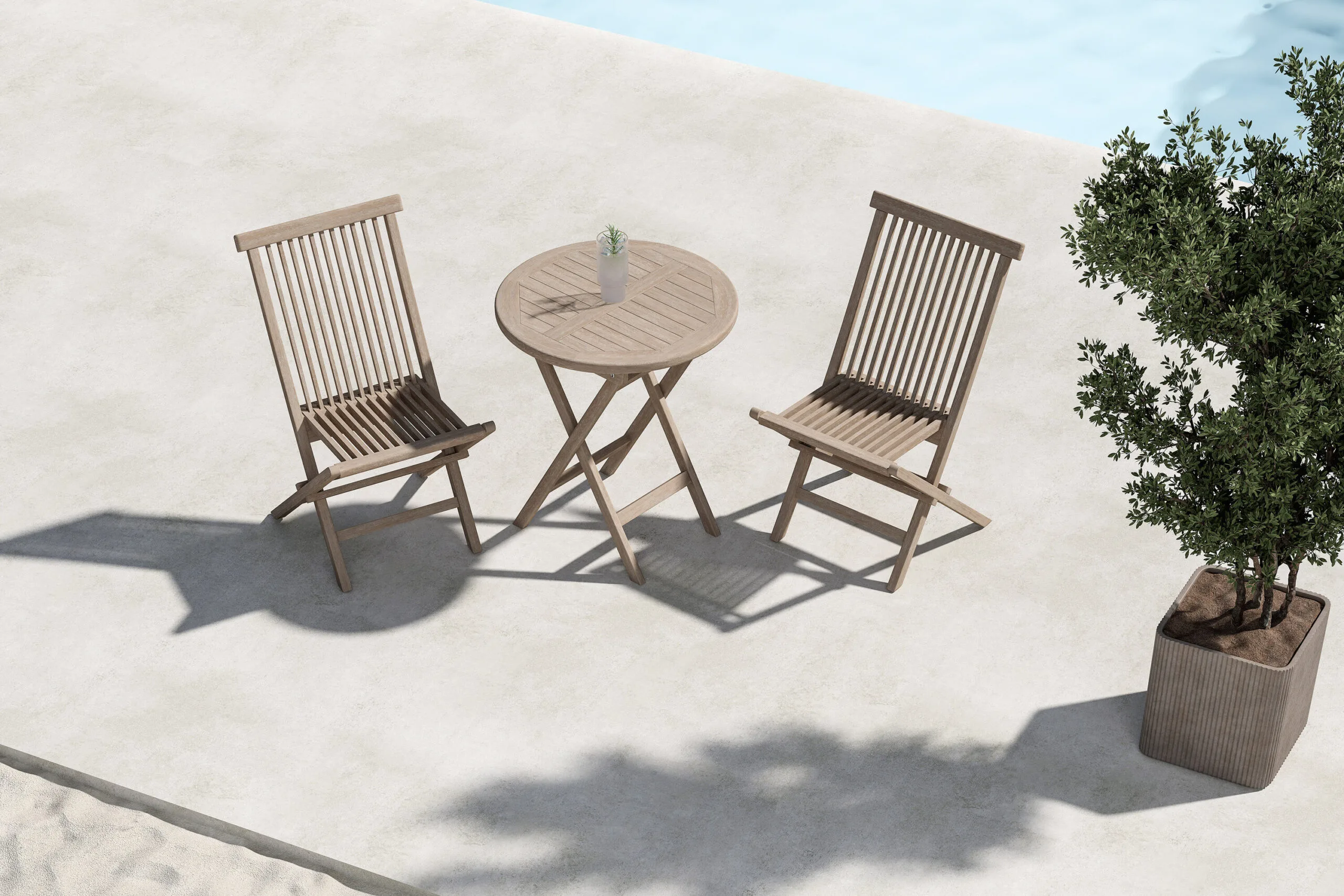 Kenya Cafe Table + Kenya Dining Chair - Vitwash x 2