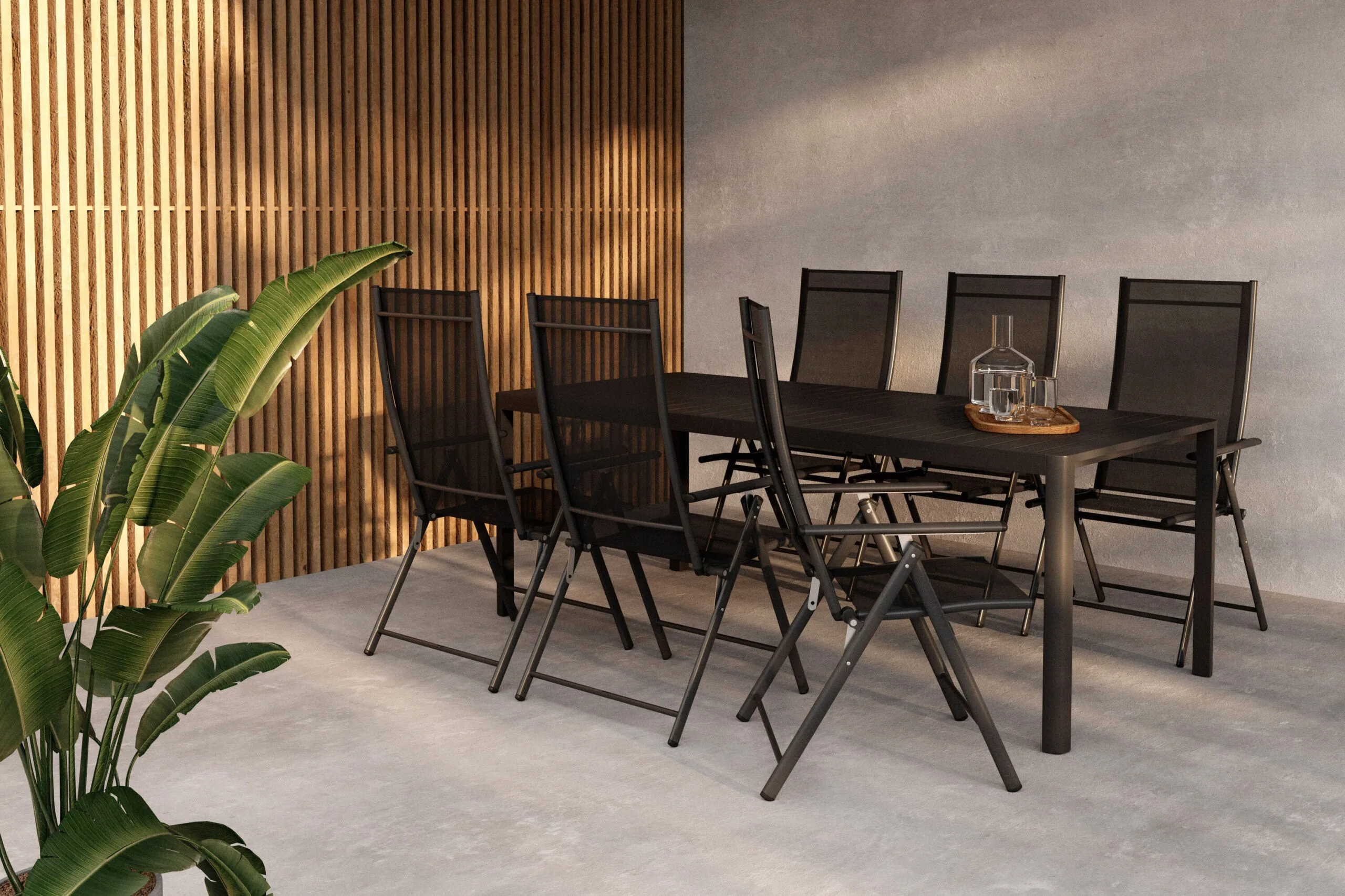 Giardini Dining Table - Svart+ Levanzo Diningchair - Svartx 6