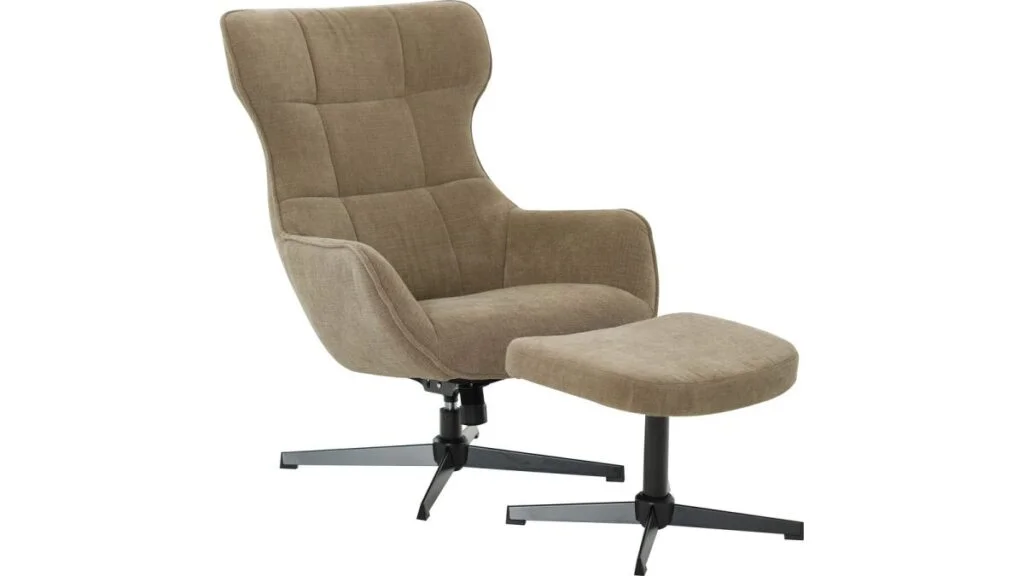 WESTON SIX Fåtölj med pall, snurr
