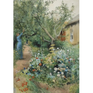 Blomster Bonad Grön 90x136cm