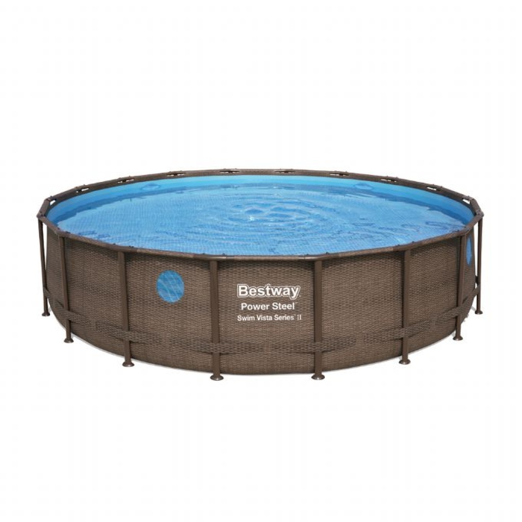 Bestway Power Steel 549x122 cm Pool inkl Patronfilterpump Stege och Poolskydd