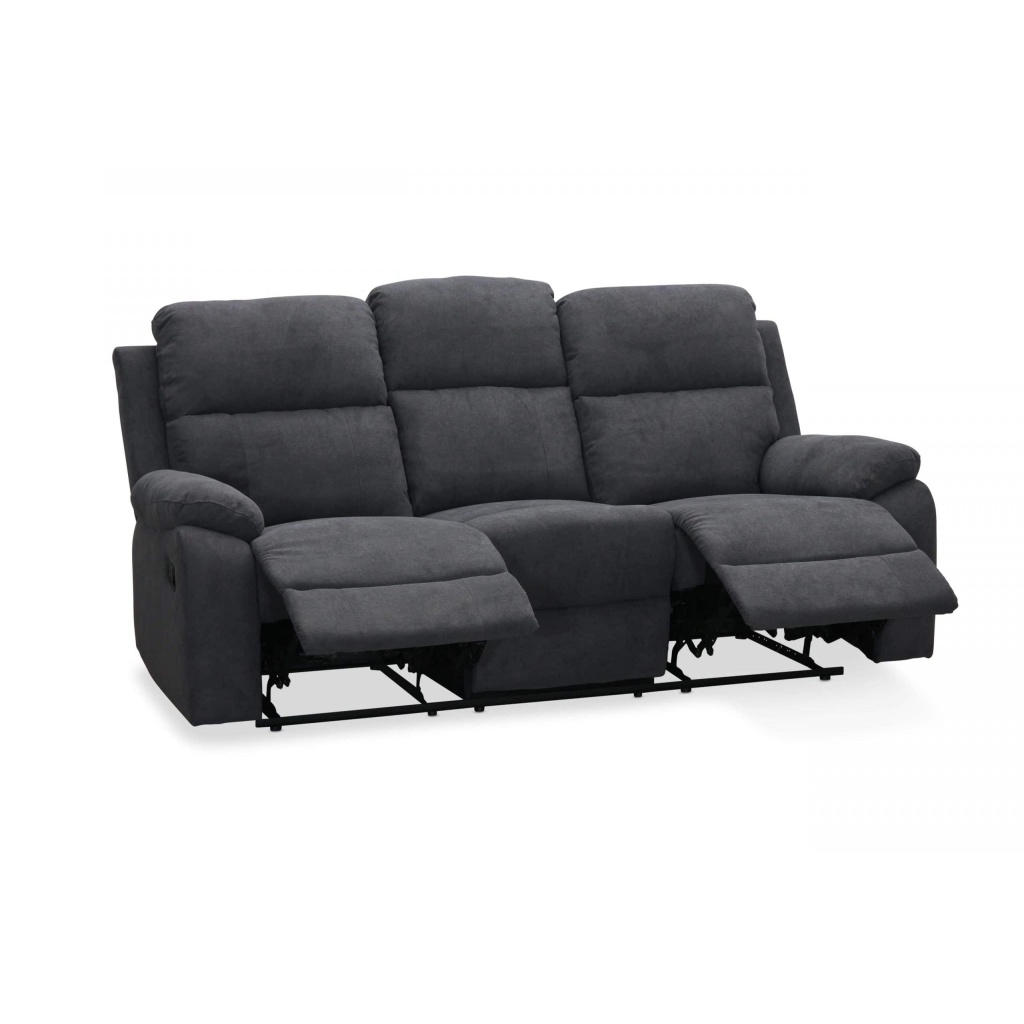 Nevada SX-80594-3 3-sits med två recliner Tyg Charcoal 150-284 grå