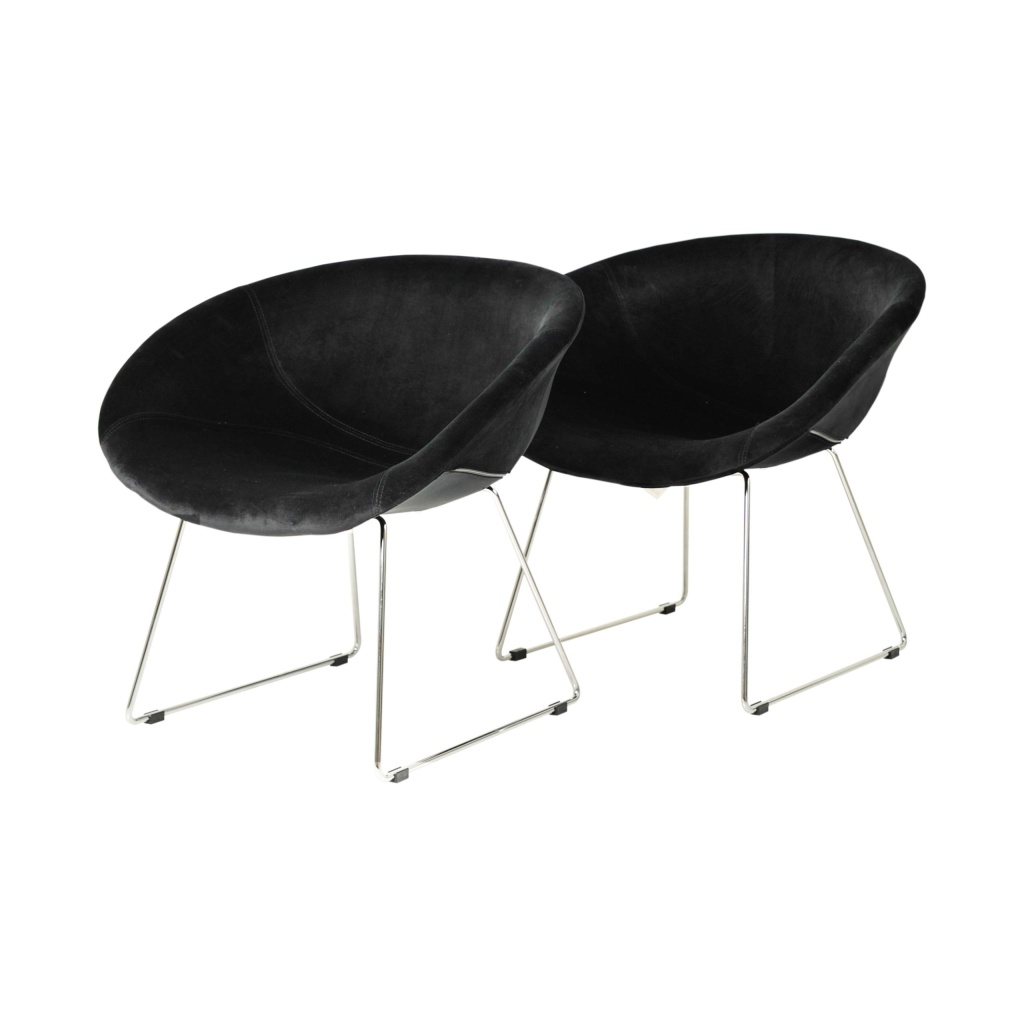 Scott fåtölj svart sammet 2-pack