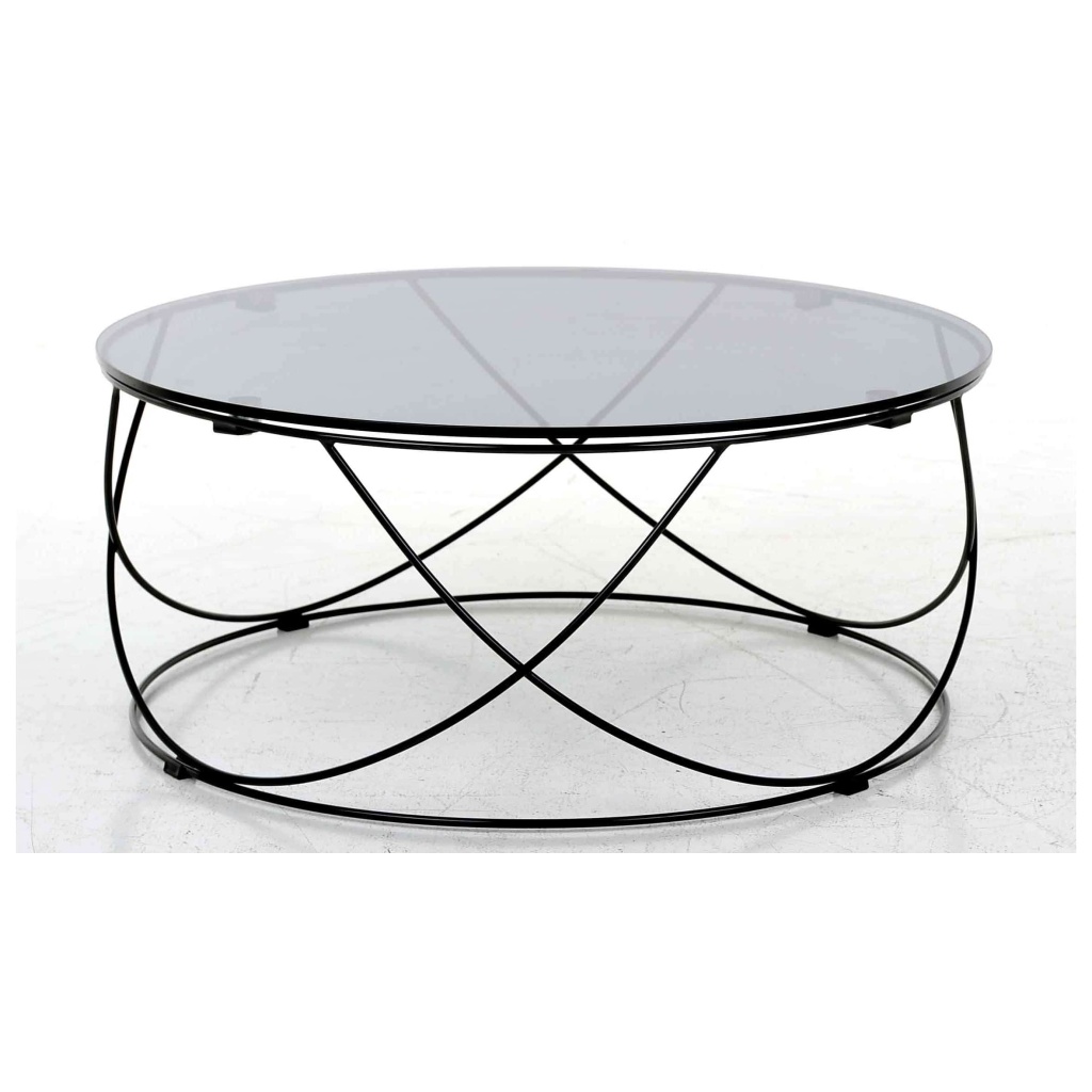 Tambour Soffbord Ø85cm glas