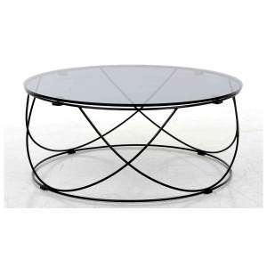 Tambour Soffbord Ø85cm glas