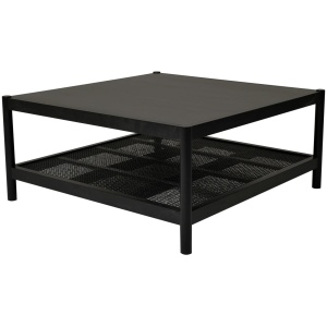 RAFFELS Soffbord, svart, ek, 90x90