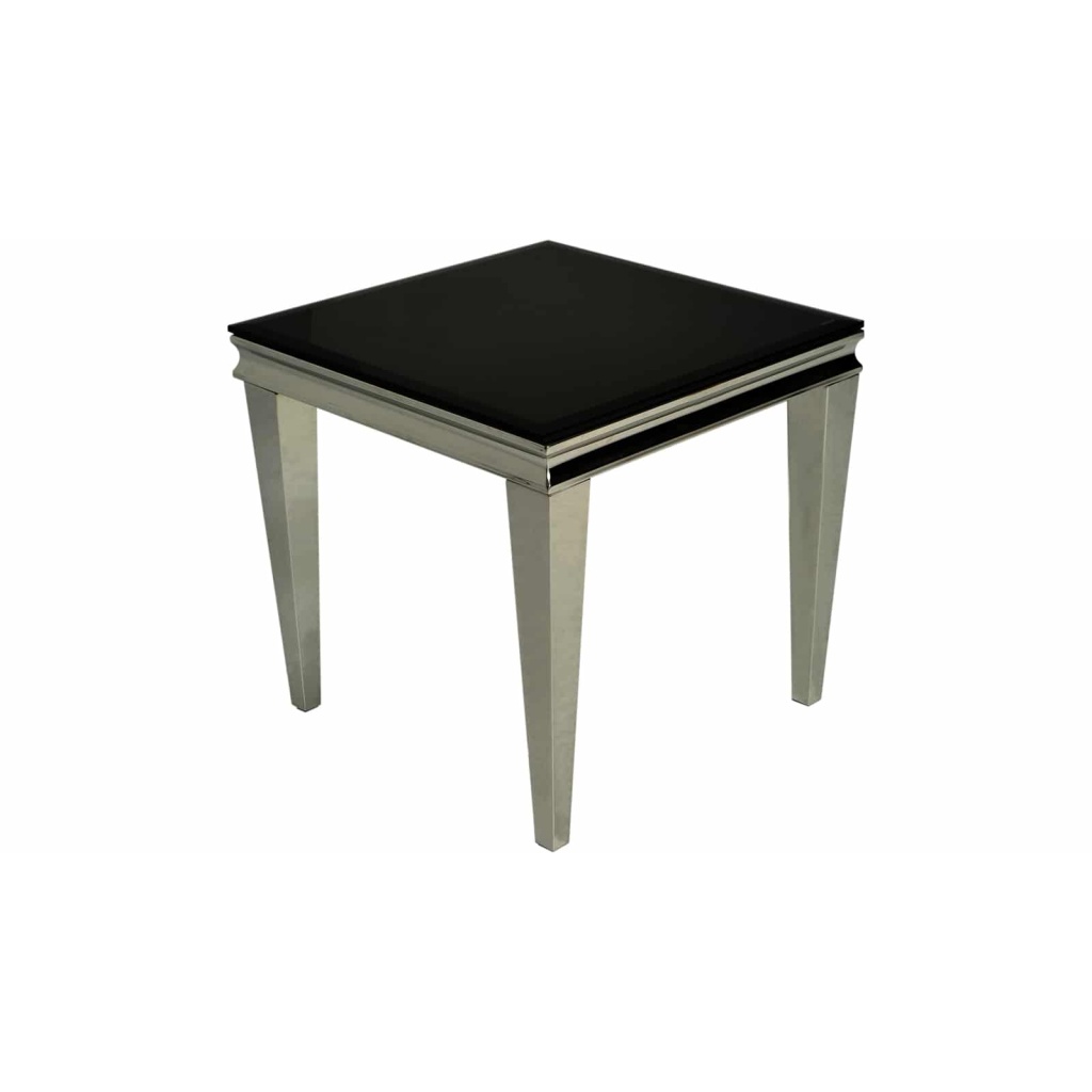 Genova Sidobord 60×60 cm Svart Glas