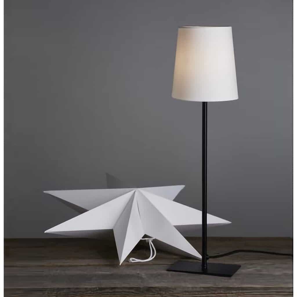 Julstjärna med Fot + Lampskärm - 35x55cm - Svart/Vit - Star Trading