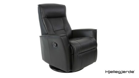 Harstad Recliner Large Svart Läder – Dina Möbler