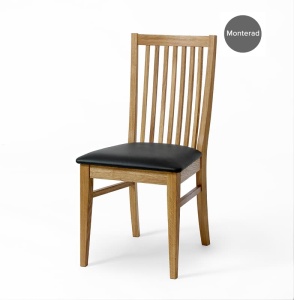 EKLIDEN stol oljad ek sits läder Madras svart 2-pack