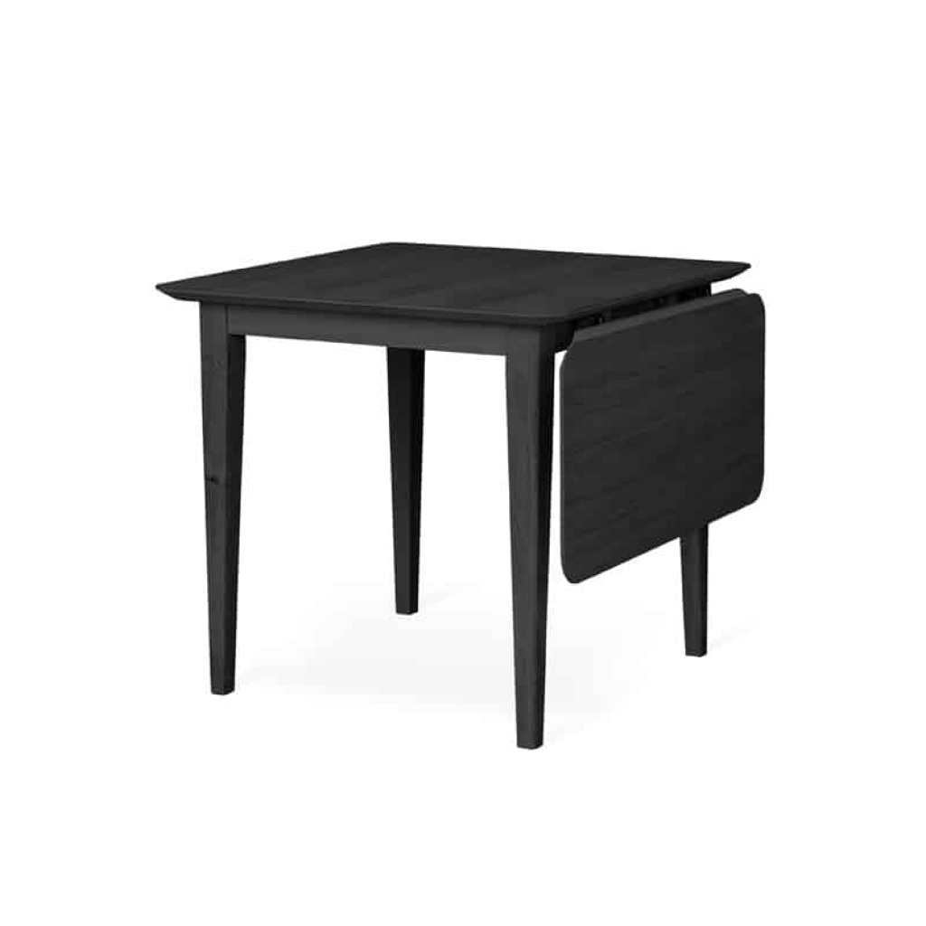 ELLA Matbord 80x80+40 svartbetsad ek