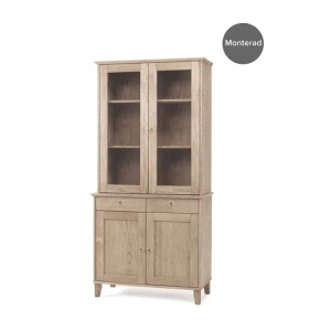 GARDA vitrinöverdel 2 dörrar vitoljad ek