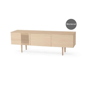 JOEL Mediabänk 150 cm vitoljad fanerad ek