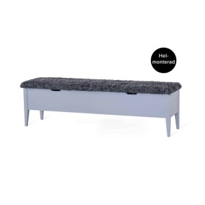 KLINTE bänk 160 cm grålack med fårpälsöverdrag