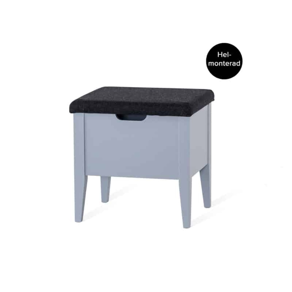 Klinte Bänk 45 cm Grålack med Nojus Ulltyg