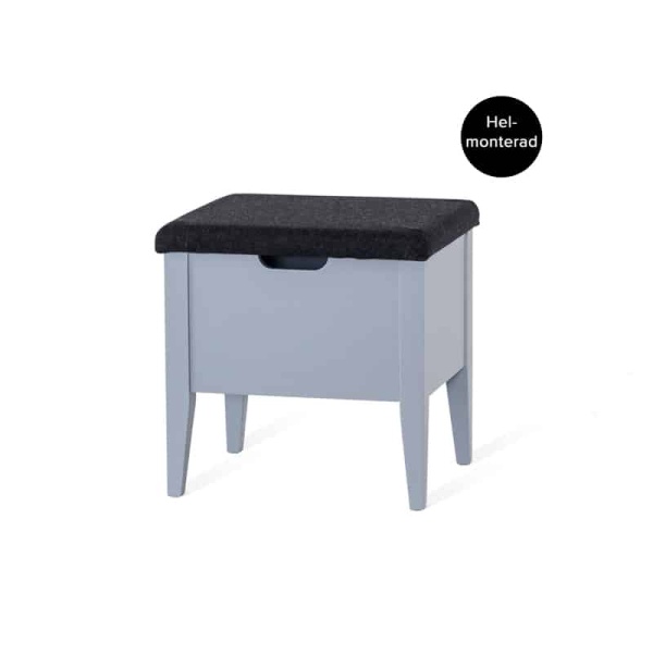 Klinte Bänk 45 cm Grålack med Nojus Ulltyg