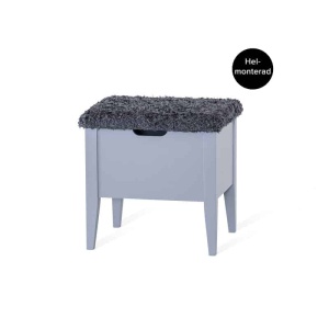 Klinte Bänk 45 cm Grålack med Fårpälsöverdrag