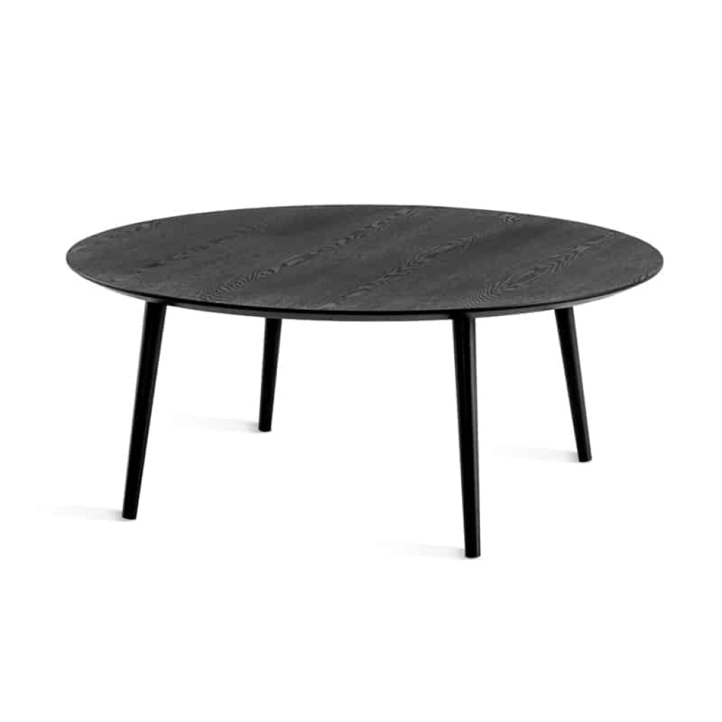 Miles Soffbord Runt 110 cm Svartbetsad Ask 4 Svarta Träben