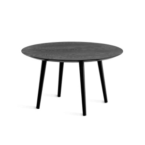MILES soffbord runt 80 cm svartbetsad ask, 4 svarta träben