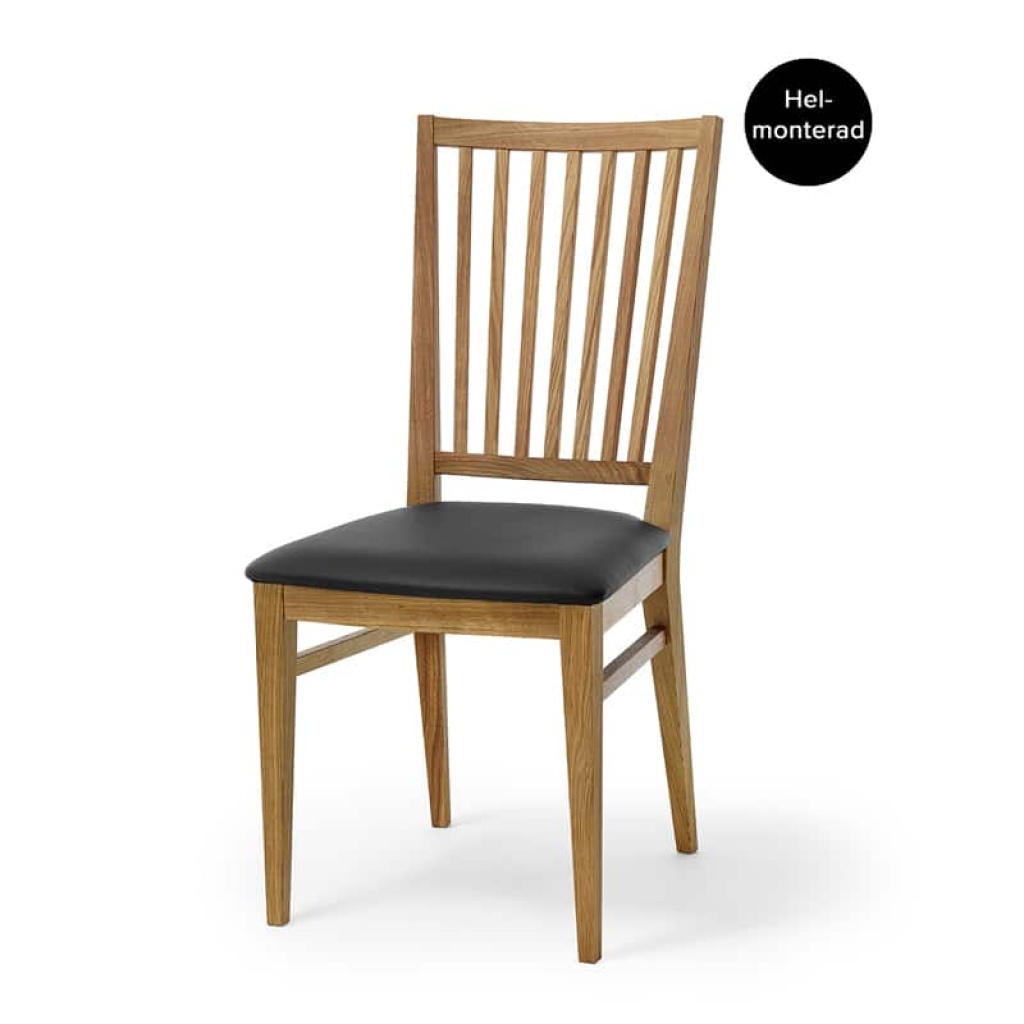 SÄRÖ stol oljad ek, sits klädd läder Madras svart