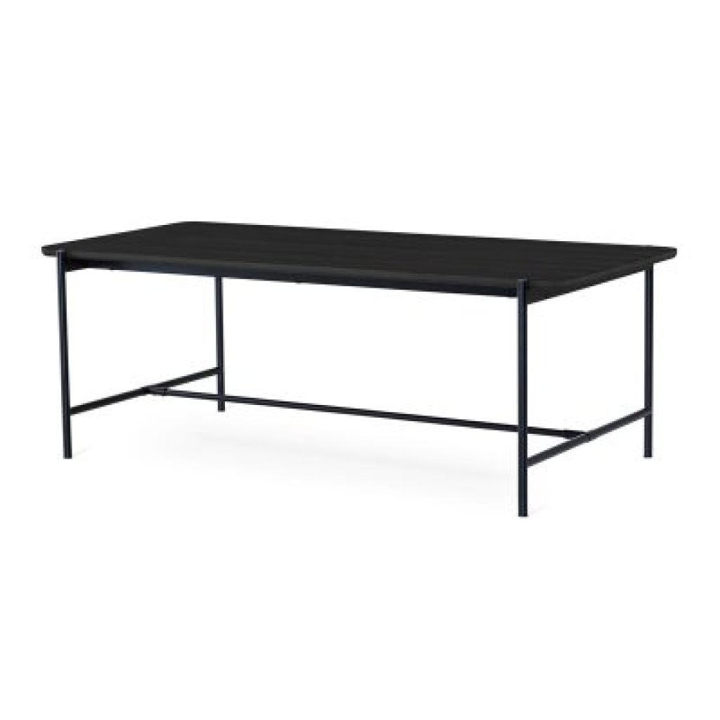 Cane matbord 210x100cm Svart