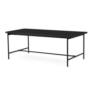 Cane matbord 210x100cm Svart