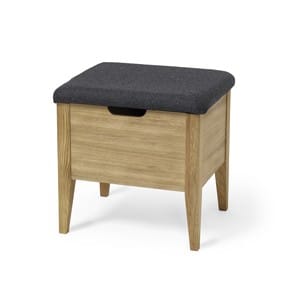 Klinte Bänk 45 cm Ek - Ulltyg mörkgrå