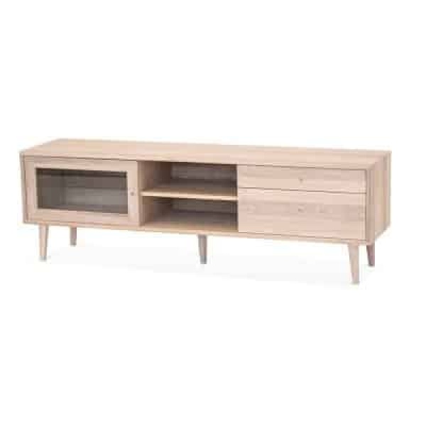 Nordik mediabänk 39x160 cm Vitoljad ek